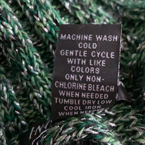 Inc International Concepts Green Marble Metallic Cowl Neck Sweater Top - Picture 10 of 10